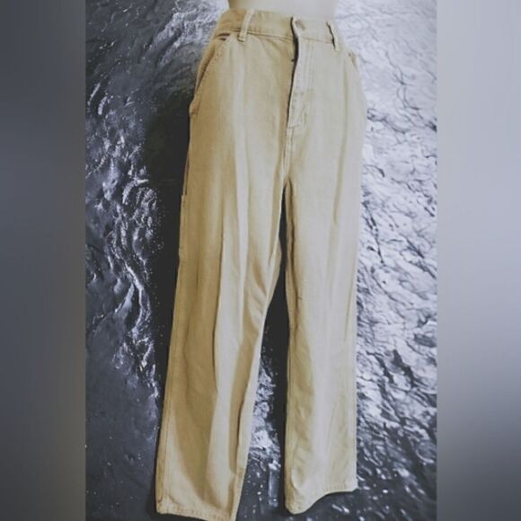 GARAGE CARGO Pants WOMEN'S Tan/Khaki Pockets Baggy Grunge Hip Hop SIZE JR 3 - Picture 4 of 14